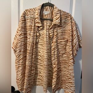 Ava & Viv dark orange and Cream Patterned Shirt
